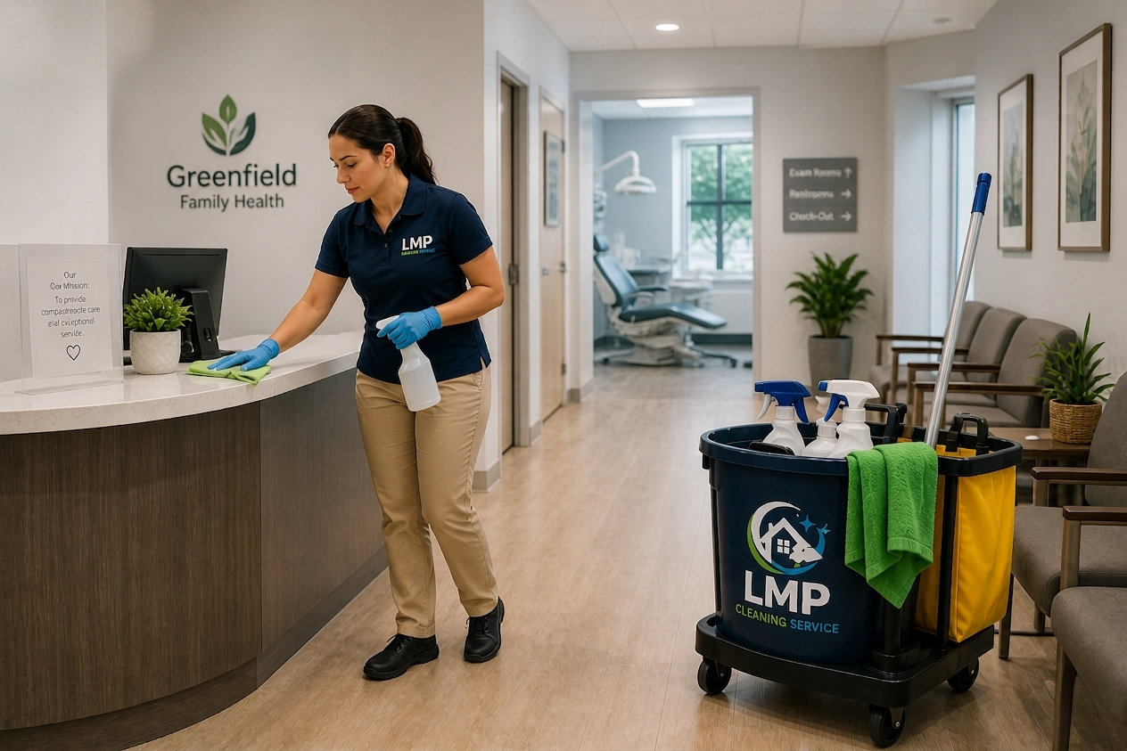 LMP cleaning professional at a facility